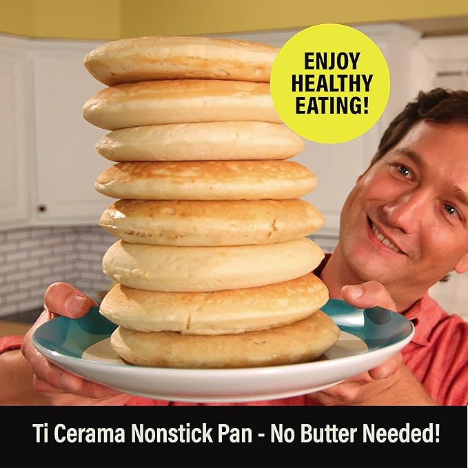 Gotham Steel Double Sided Pan, The Perfect Pancake Maker – Ceramic Nonstick Copper Easy to Flip Pancake Griddle for Fluffy Pancakes, Omelette Maker, Frittata Maker & More! Dishwasher Safe