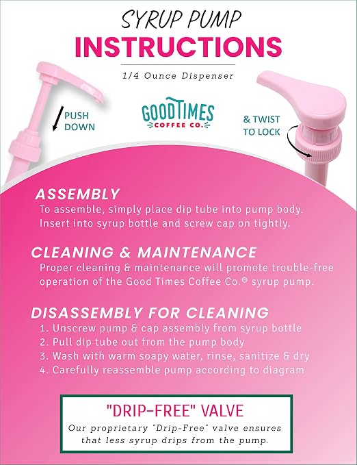 Pink Coffee Syrup Pump for 750 ml Bottles Fits Jordans Skinny, Upouria and - Image 5