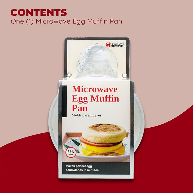 Good Living Microwave Egg Muffin Pan – Quick 1 Minute Breakfast Sandwich Maker, Non-Stick, BPA-Free & Dishwasher Safe