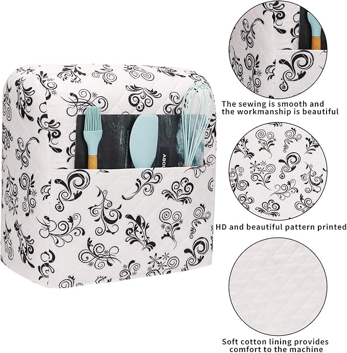 Kitchen Aid Mixer Cover,Kitchen Stand Mixer Cover Compatible With 5-8 Quart Kitchenaid Hamilton Mixers,Kitchen Aid Covers for Stand Mixer With Pockets,Kitchen Aid Mixer Assecories