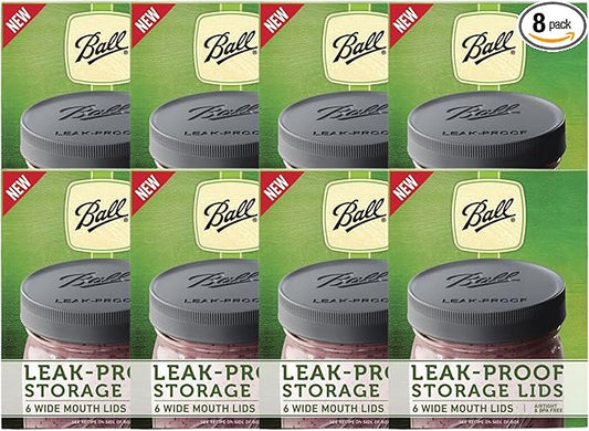 Ball Mason Jar Leak-Proof Lids, Wide Mouth, 6 CT (Pack of 8)