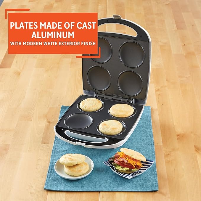 IMUSA USA 4 Slot Electric Arepa Maker with Nonstick Surface (1,200-Watts)