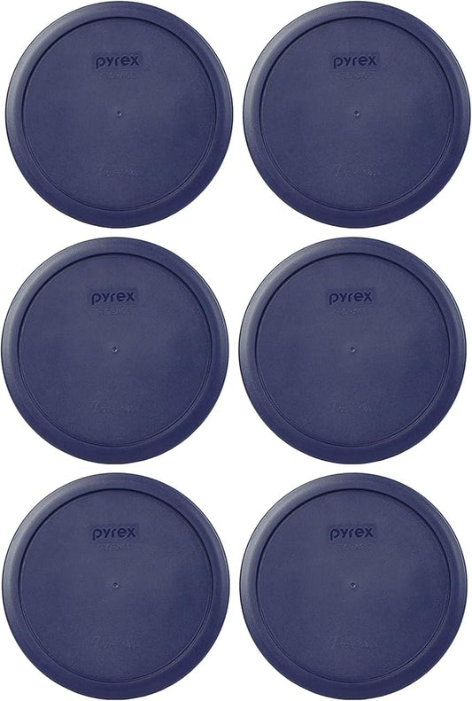 Pyrex 7402-PC 6/7 Cup Blue Food Storage Replacement Lid (6-Pack) - Made in the USA