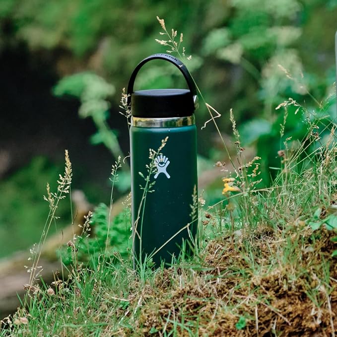 Hydro Flask Water Bottle - Insulated Stainless Steel - Wide Mouth Flex Lid, Non Spill, Leakproof and Refillable in 32 Oz Agave Green