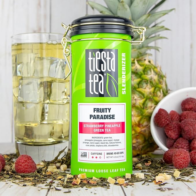 Tiesta Tea - Tea Tin Gift Box, Loose Leaf, High to Non Caffeinated Variety Pack, Make Hot & Iced, 3 Tins of Assorted Blends, Passion Berry Jolt, Fruity Paradise and Lavender Chamomile
