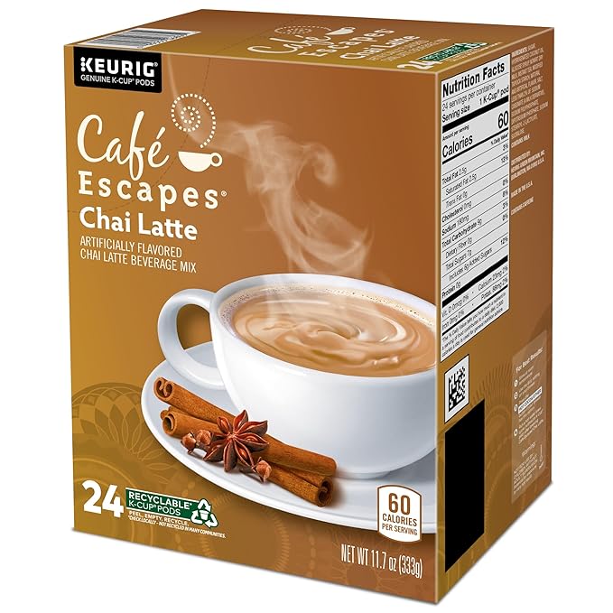 Cafe Escapes Chai Latte Keurig Single-Serve K-Cup Pods, 96 Count
