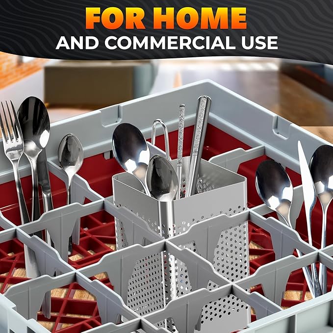 Dishwasher Chopstick Basket – 2.87" x 2.87" x 4" Stainless Steel Utensil Holder | Rust-Resistant Perforated Caddy with Hooks for Organizing Chopsticks, Straws, Teaspoons, and Small Kitchen Tools
