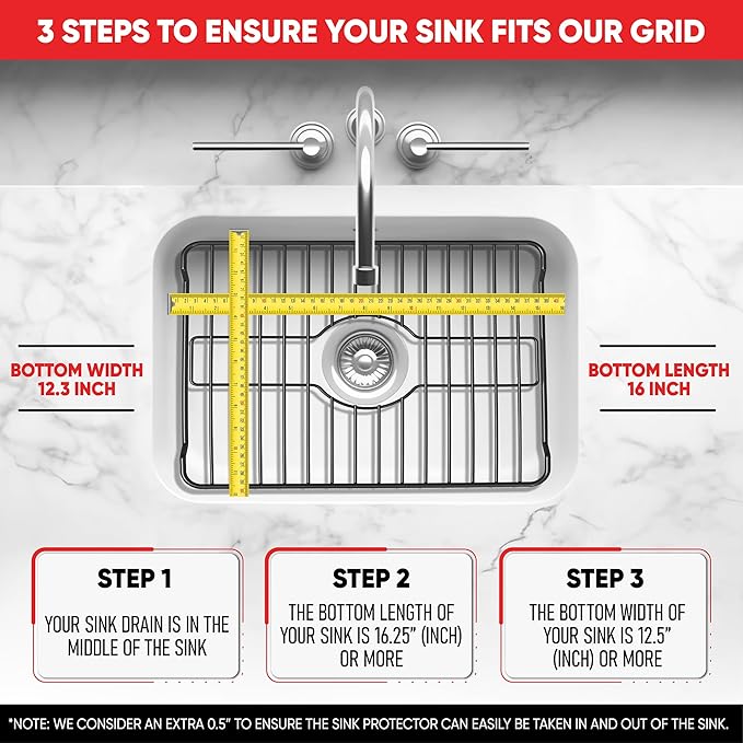 Better Houseware Sink Protectors for Kitchen Sink, Protective Metal Grid, 16x12.3x1 inches, Almond Kitchen Sink Mat to Shield Sink Base from Scratches, Rust-Resistant Coating, 2 Pack, M