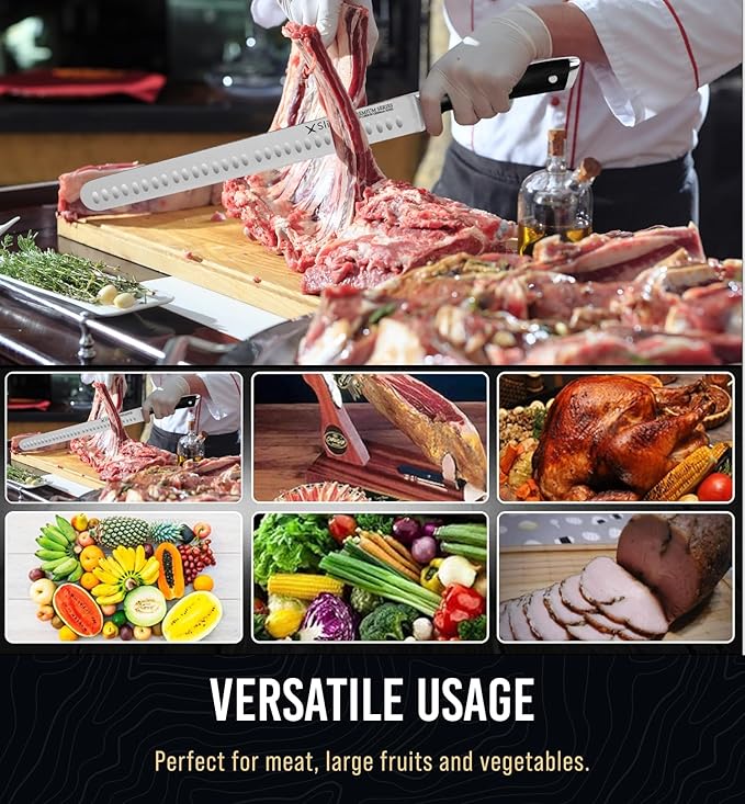 Brisket Knife - 12" Premium BBQ Carving Knife Full Tang Razor Sharp - Gift for Dad From Wife, Son, Daughter