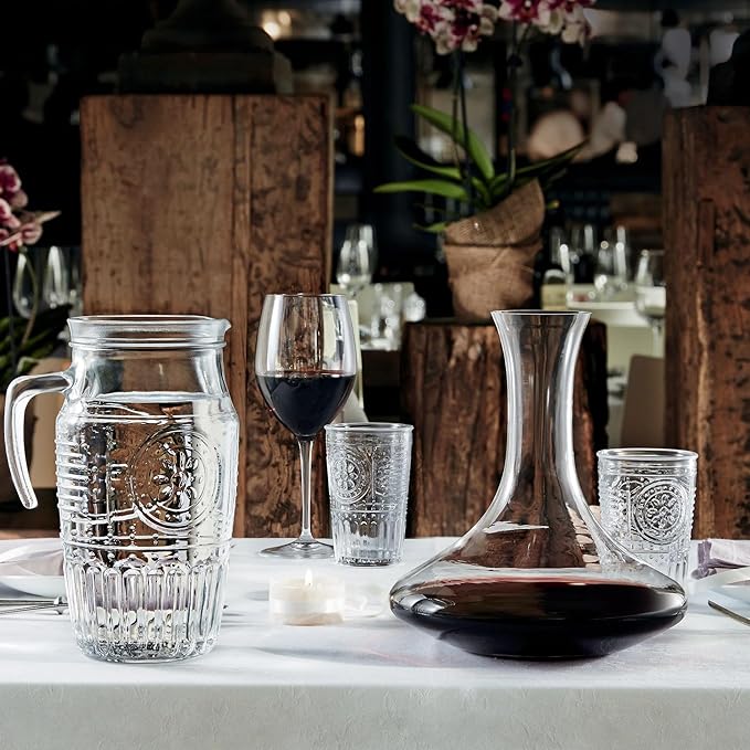 Bormioli Rocco Romantic Set Of 6 Tumbler Glasses, 11.5 Oz. Clear Crystal Glass, Made In Italy.