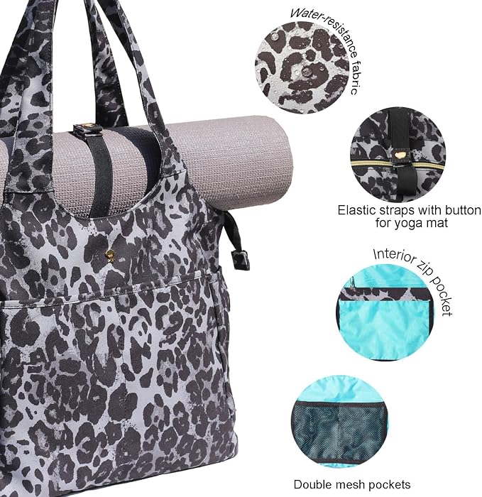ESVAN Yoga Tote Bag Mat bag Women Shoulder Bags Carryall Tote - Image 3