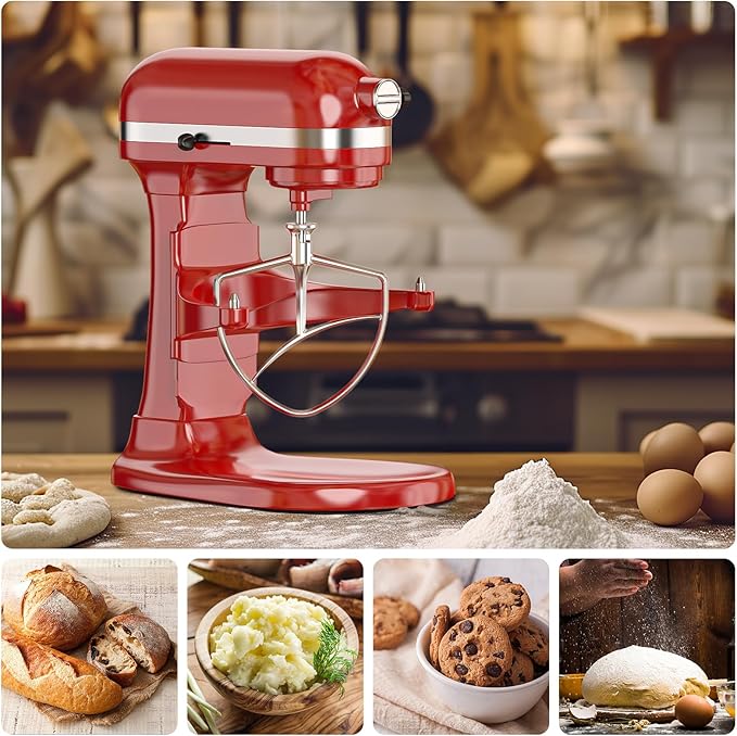 Stainless Steel Flat Beater for KitchenAid 5Plus/6 Qt. Bowl-Lift Stand Mixers, Paddle Attachment for KitchenAid Mixer, Dishwasher Safe