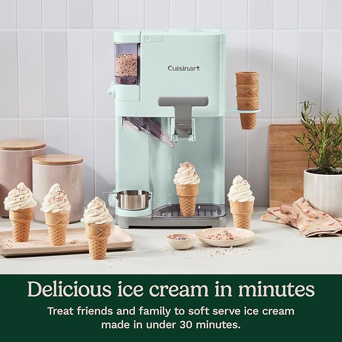Cuisinart Soft Serve Ice Cream Machine- Mix It In Ice Cream Maker for Frozen Yogurt, Sorbet, Gelato, Drinks 1.5 Quart, (Mint Green, 1.5 Quart)