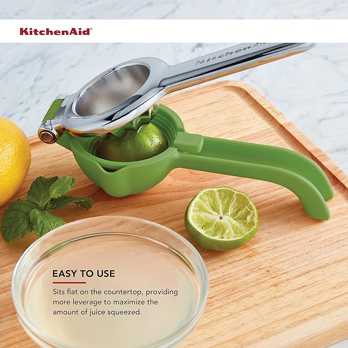 KitchenAid Citrus Juice Press Squeezer for Lemons and Limes with Seed Catcher and Pour Spout, 8 Inch