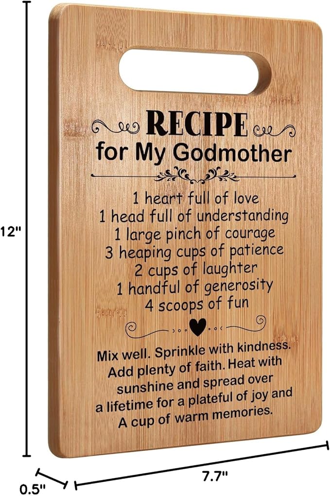 Popular Mothers Day Gifts for Godmother, Godmother Cutting Board, Cute Godmother Gifts from Godchild, Godmom Gift for Mother's Day, Birthday