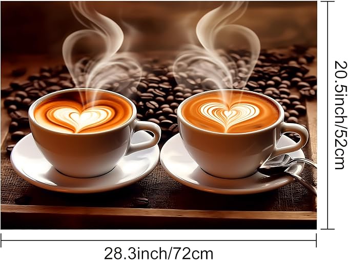 Coffee Cup Stove Top Cover 28.3 x 20.5 Inches, Heat Resistant Glass Stove - Image 4