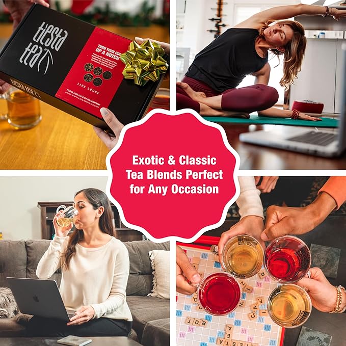 Tiesta Tea - Black Tea Gift Box, Loose Leaf, High Caffeinated Variety Pack, Make Hot & Iced, 5 Pouches of Assorted Blends with English Breakfast, Earl Grey, Chai and Passion Fruit Blend