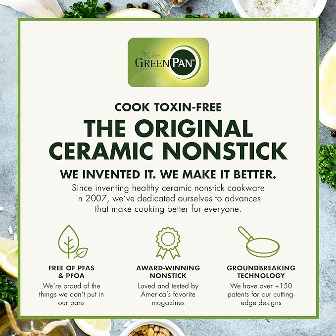 GreenPan Chatham Hard Anodized Healthy Ceramic Nonstick, 11" Frying Pan Skillet, PFAS-Free, Dishwasher Safe, Oven Safe, Gray