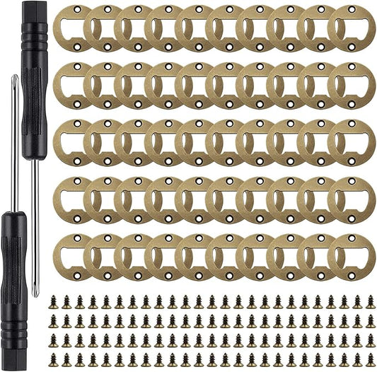 50 Set DIY Bottle Opener Inserts - Stainless Steel Metal Insert Kits - Bronze Resin Finish - Beer Bottle Opener DIY Hardware