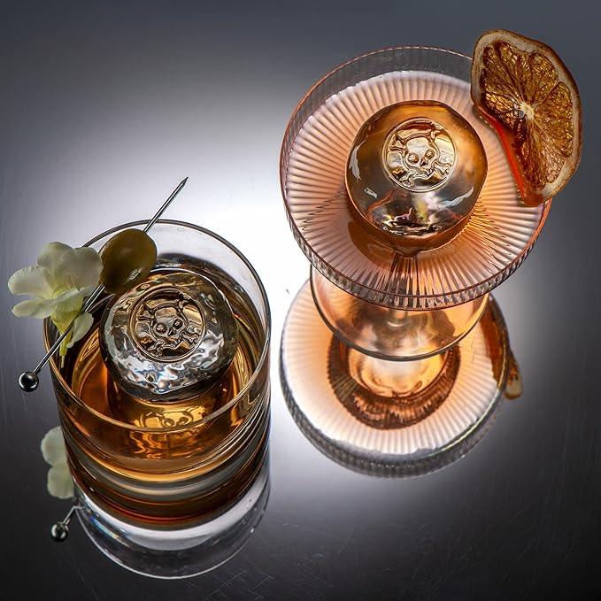 Berlinzo Premium Clear Ice Ball Maker Mold - 2 Large 2.4" Crystal Clear Ice Balls for Whiskey, Cocktails & Bourbon, Easy-to-Remove Ice Sphere Mold - Storage Bag Included (Non-Electric)