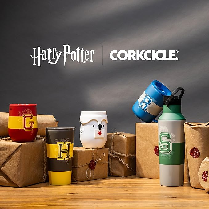 Corkcicle Stemless Insulated Wine Glass Tumbler - Keeps Beverages Cold 6 Hrs Hot 3 Hrs - Stainless Steel - Easy-Grip - Summer Drinkware Gift - Keeps Drinks Ice Cold - 12 oz - Slytherine