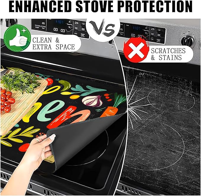 Colorful Kitchen Stove Top Cover 28.3 x 20.5 Inches, Heat Resistant Glass Stove - Image 7