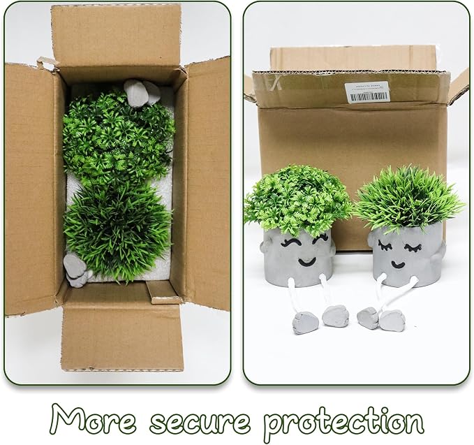 MAKHOT Set of 2 Artificial Succulent Plants in Pots, Fake Plant Faux Succulents - Image 7