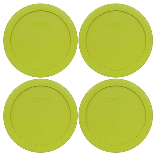 Pyrex 7201-PC 4-Cup Edamame Green Plastic Storage Lid, Made in USA - 4 Pack