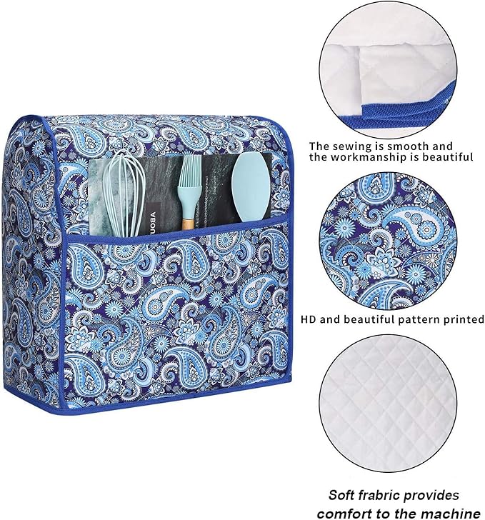 Kitchen Aid Mixer Cover,Kitchen Mixer Cover Compatible with 6-8 Quarts Kitchenaid/Hamilton Stand Mixer,Stand Mixer Covers,Dust Cover For Kitchen Aid Mixer.Kitchen Aid Mixer Assecories.Paisley