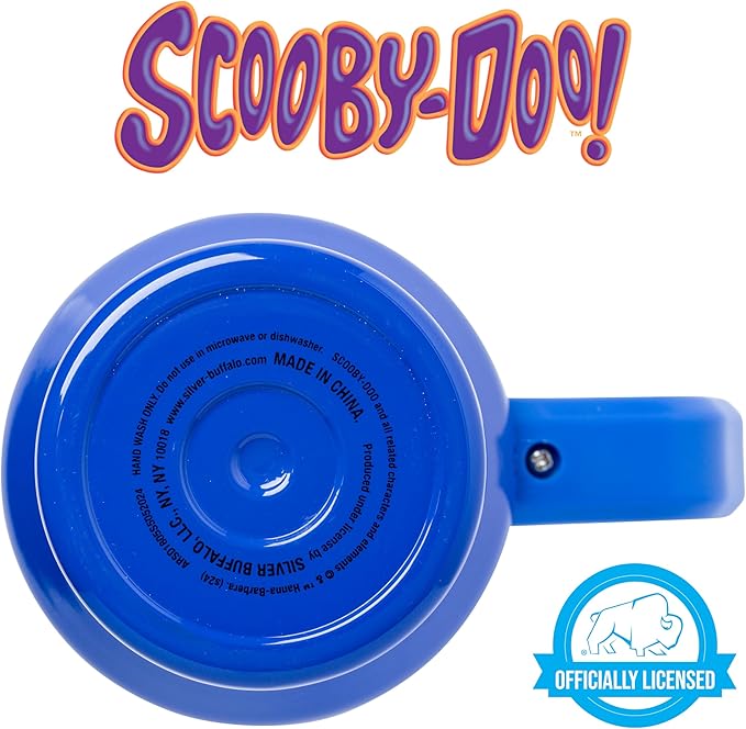 Silver Buffalo Scooby-Doo “Where Are You!” Stainless Steel Tumbler with Handle Featuring The Mystery Machine, Fits in Standard Cup Holder, 40 Ounces