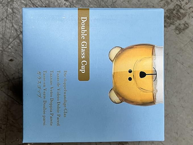 Cute Mugs Double Wall Glass Coffee Glass Cup Kawaii Bear Tea Milk Cup Funny Mug Animal Mug Aesthetic Cup for Office and Personal Birthday Gift (Iridescent Bear)
