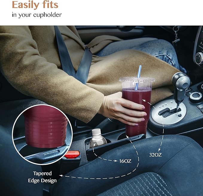 Upper Midland Products 32 OZ Cups and Lids, 50 Sets Large Plastic Disposable Clear Cups For Ice Coffee