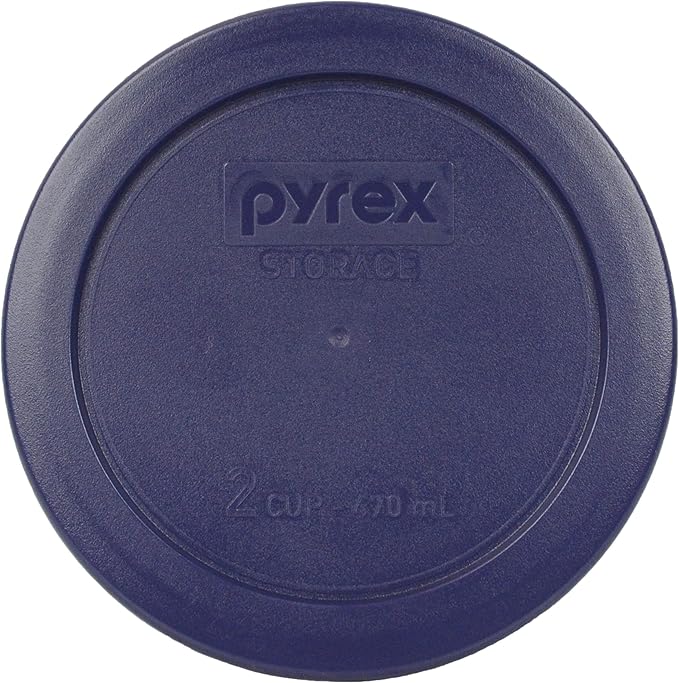 Pyrex Bundle - 3 Items: (1) 7200-PC 2-Cup, (1) 7201-PC 4-Cup, (1) 7202-PC 1-Cup Blue Plastic Lids Made in the USA