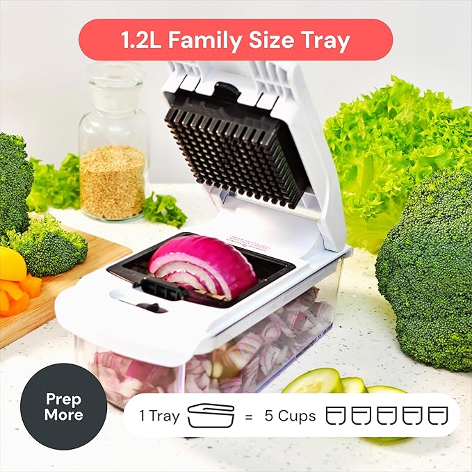 Fullstar The Original Pro Chopper - Vegetable Chopper and Spiralizer, Food Chopper with Container, Fruit Slicer, Kitchen Gadgets & Gifts, Home Essentials (4 in 1, Clear)