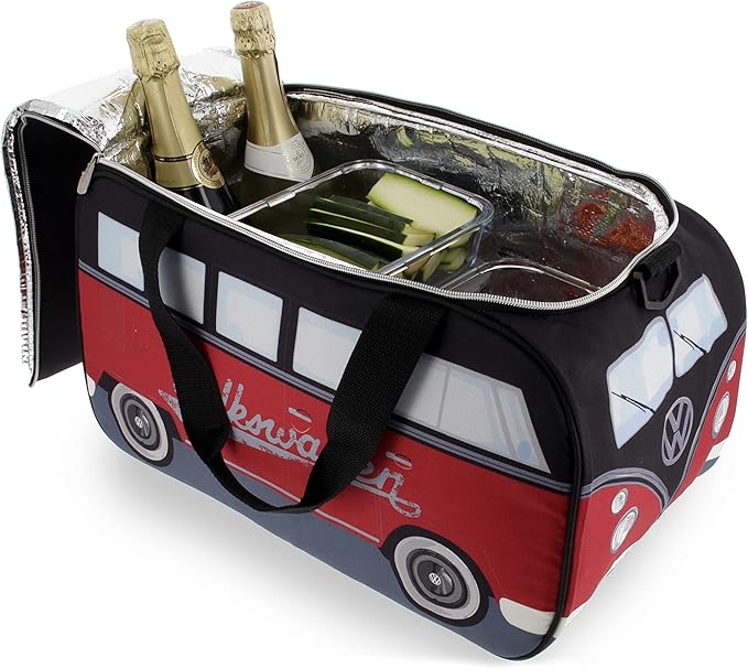 BRISA VW Collection - Volkswagen Insulated Cool-Warm Thermo Picnic Lunch Bag Box for Food in T1 Bus Design (25 Liters/6.6 Gallons)