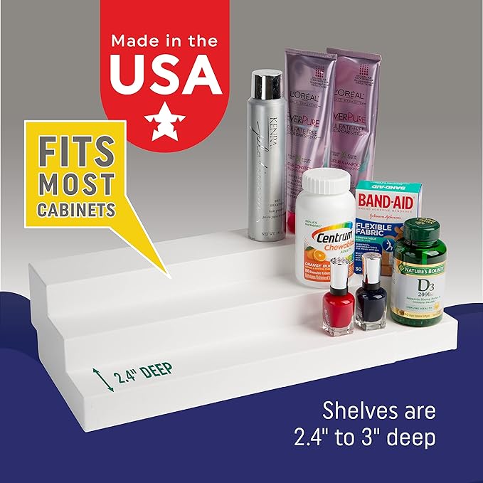 Dial Industries 3 Tier Adjustable Canned Goods Shelves for Kitchen Cabinet and Pantry Organization