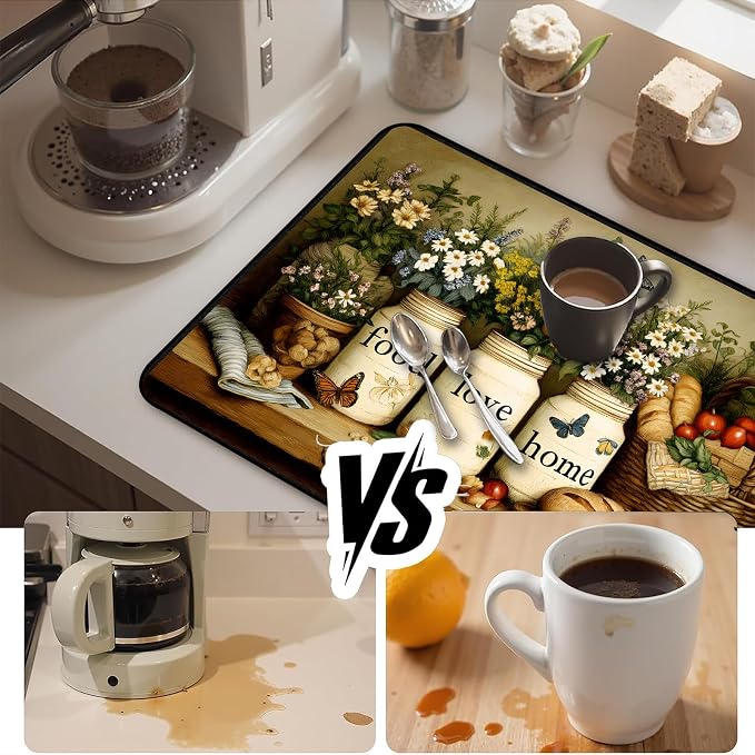 armhouse Floral Bread Stove Top Cover 28.3 x 20.5 Inches, Heat Resistant Glass - Image 5