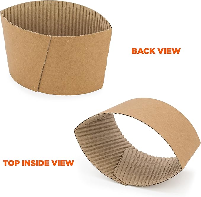 FMP Brands 1000 Pack Kraft Coffee Cup Sleeves, 8 oz, Disposable Hot & Cold - Image 4