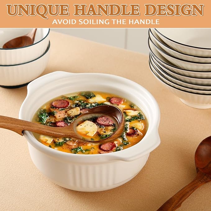 Wooden Ladle for Soup, 3Pcs Wooden Spoons for Cooking, Non-Stick Wood Spoon, Natural Teak Wood Cooking Spoons, Kitchen Utensils Spoons Set