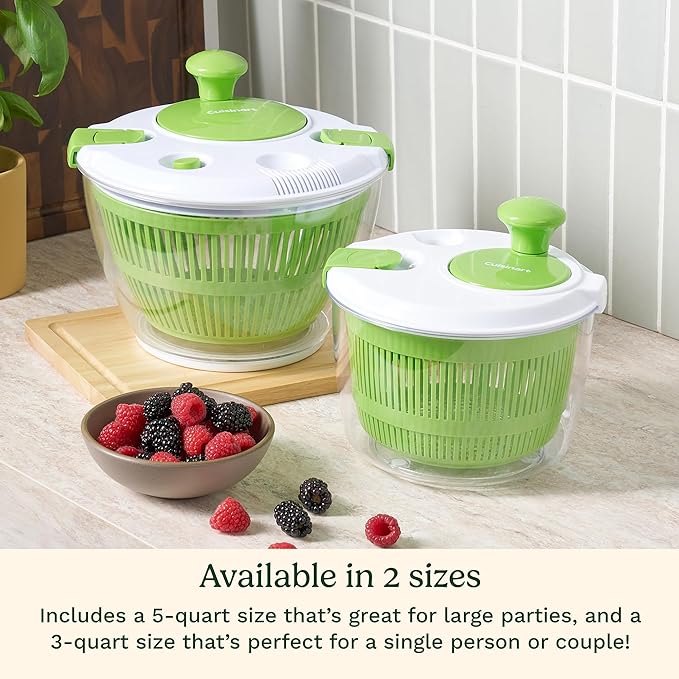 Cuisinart Salad Spinner- Wash, Spin & Dry Salad Greens, Fruits & Vegetables, 3qt, CTG-00-SSAS (Pack of 4)