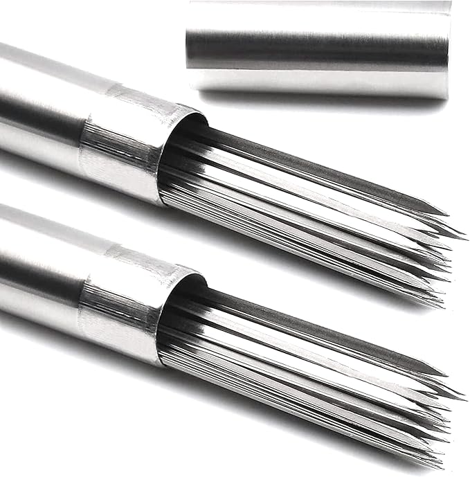 Killer's Instinct Outdoors Flat Metal Grilling Skewers Wider Thicker Stainless Steel Reusable BBQ Sticks Barbecue Skewers 14’’0.16’’0.05’’ Set of 24 Barbecue Metal Kebab Sticks For Grill