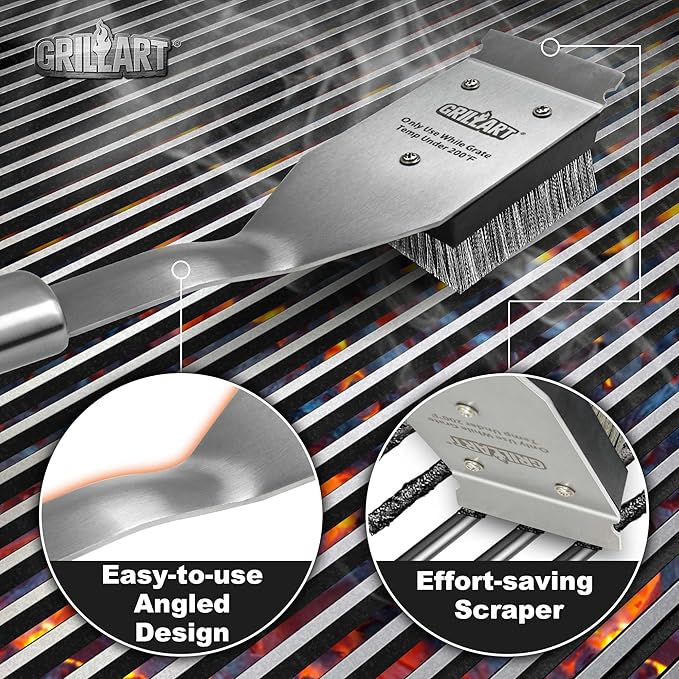 GRILLART Grill Brush and Scraper Replacement Head - 2PCS