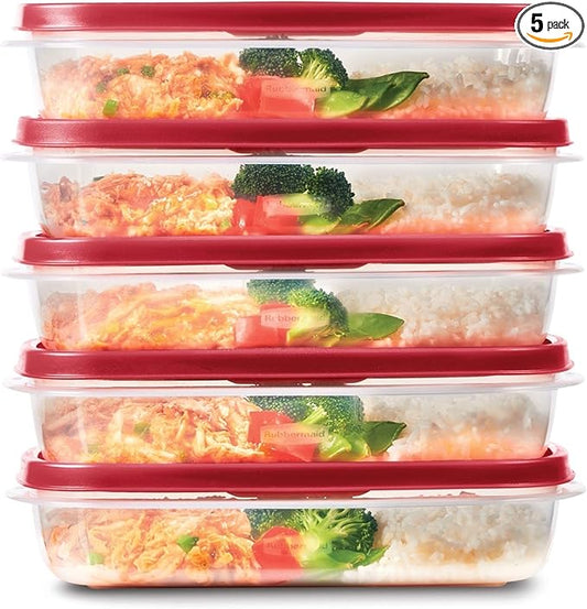 Rubbermaid EasyFindLids Meal Prep Containers 5.5 Cup Red