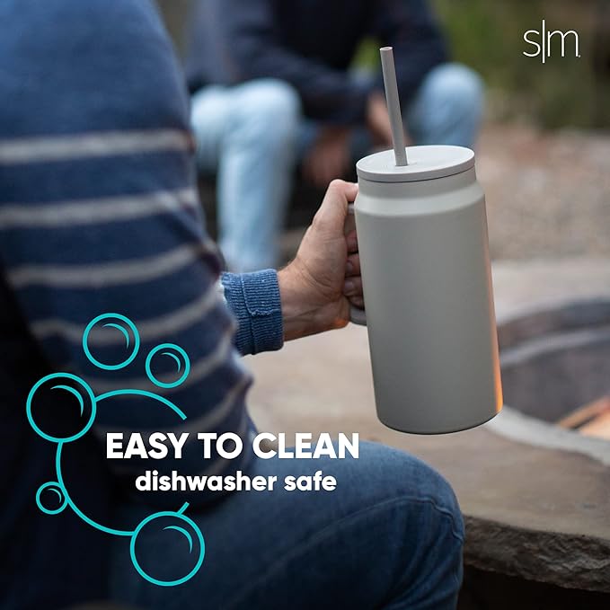 Simple Modern 50 oz Mug Tumbler with Handle and Straw Lid | Reusable Insulated Stainless Steel Large Travel Jug Water Bottle | Gifts for Women Men Him Her | Trek Collection | 50oz | Blush