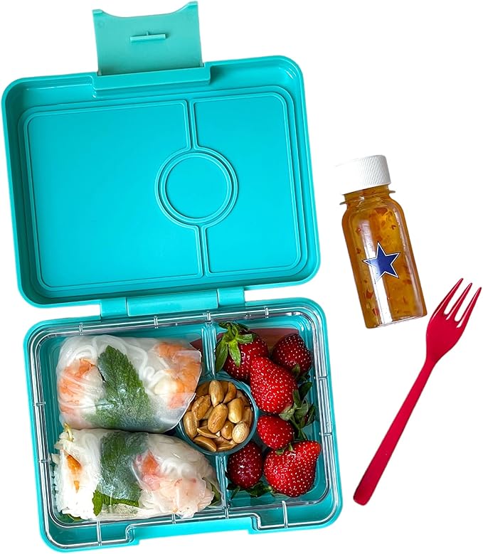Yumbox Snack Box - 3 Compartment - Leakproof Bento Lunch Box for Kids (Miami Rainbow)