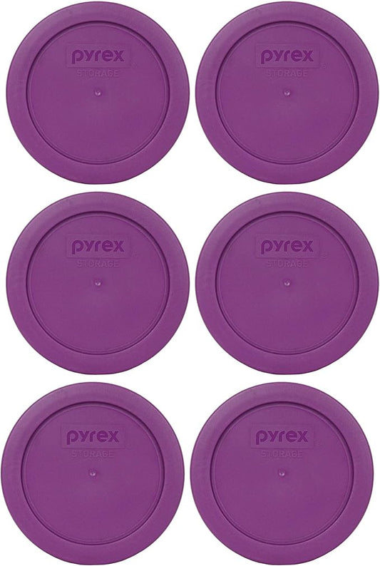 Pyrex 7200-PC 2-Cup Thistle Purple Food Storage Replacement Lid (6-Pack) - Made in USA