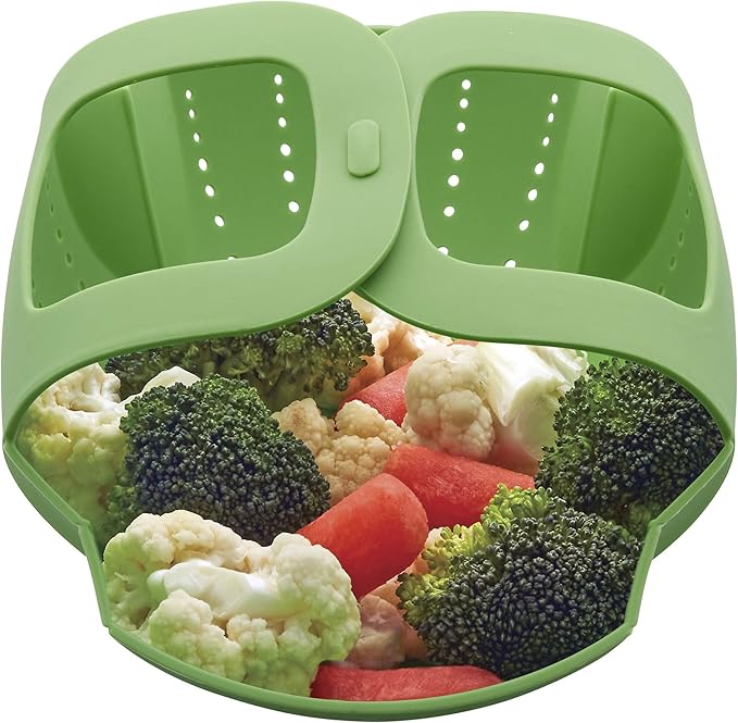 Instant Pot Official Silicone Steamer Basket, Versatile and BPA-Free, Compatible with 6 Qt. and 8 Qt. Cookers, Ideal for Steaming Vegetables, Fish, and More, Dishwasher Safe, Heat Resistant up (Green)