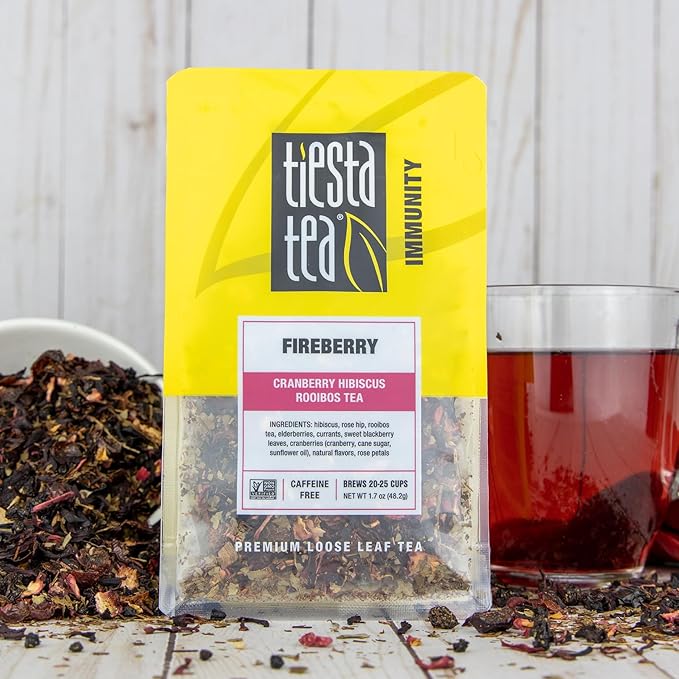 Tiesta Tea - Fruity Loose Leaf Tea Gift Box, Loose Leaf, Medium Caffeinated Variety Pack, Make Hot & Iced, 3 Pouches of Assorted Blends with Green, Blueberry Fruit & Hibiscus Fruit Blend