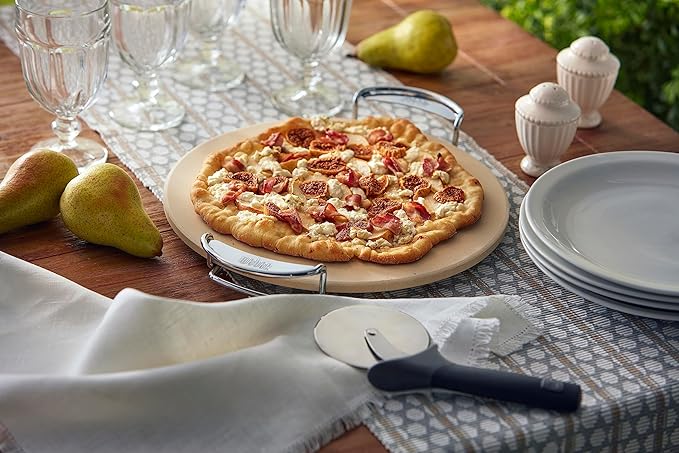 Weber Gourmet BBQ System Pizza Stone with Carry Rack,16.7" Long