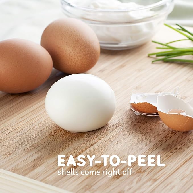 Elite Gourmet EGC007CBL# Rapid Egg Cooker, 7 Easy-To-Peel, Hard, Medium, Soft Boiled Eggs, Poacher, Omelet Maker, Auto Shut-Off, Alarm, 16-Recipe Booklet, BPA-Free, Cobalt